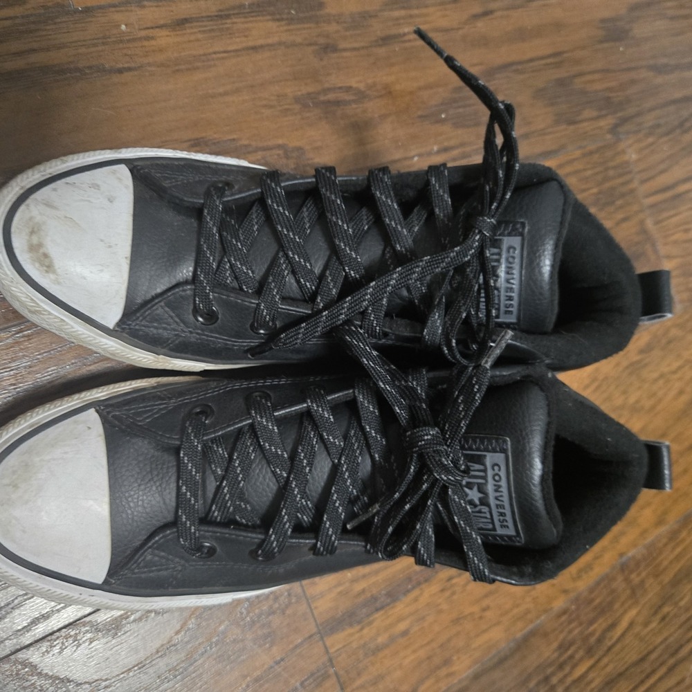Converse Chuck Taylor All Star City Trek Black Leather High Top Padded Sneakers